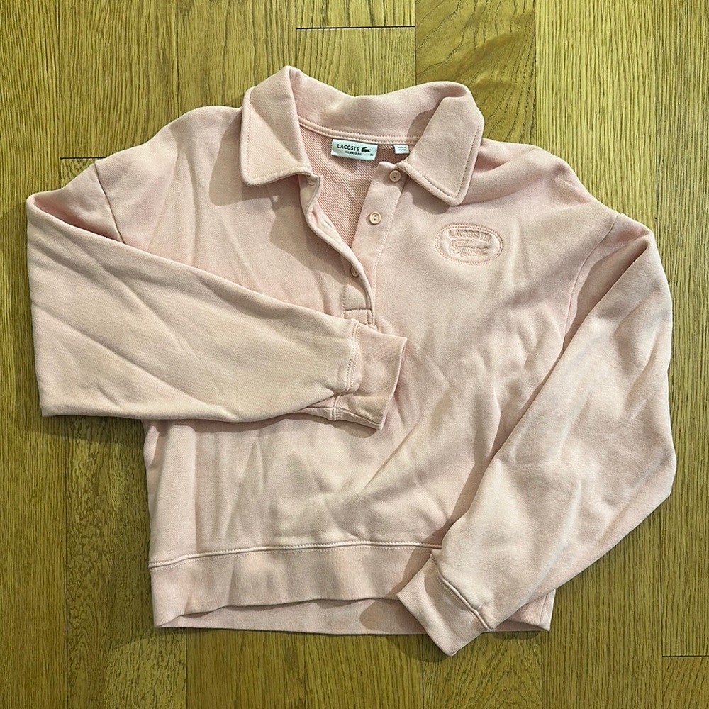 LACOSTE POLO SWEATSHIRT WOMEN M PINK